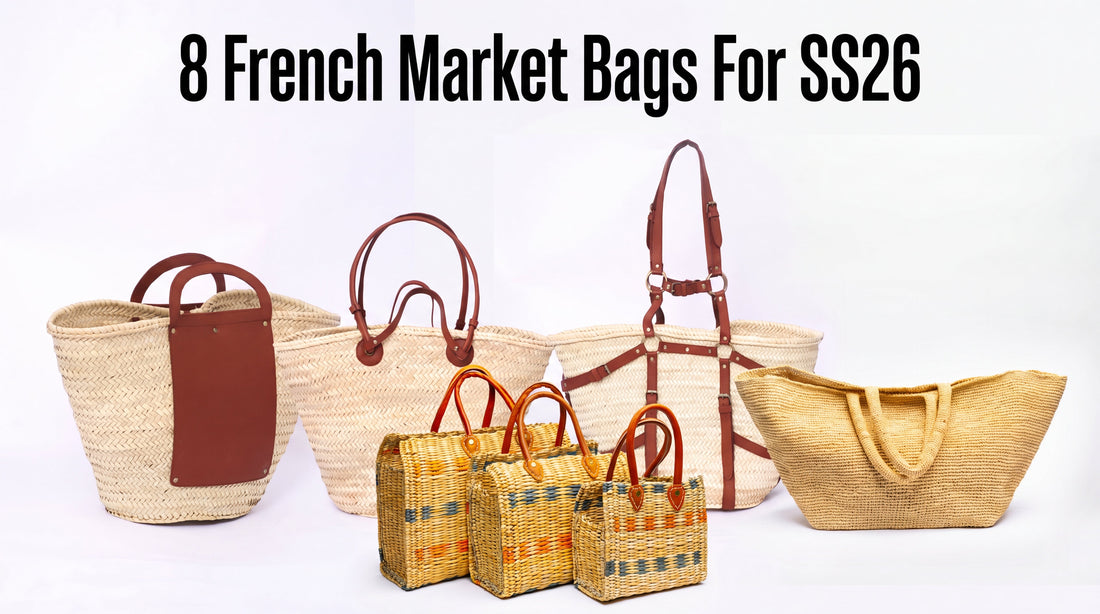 8 French Market Bags, Handmade in Marrakech