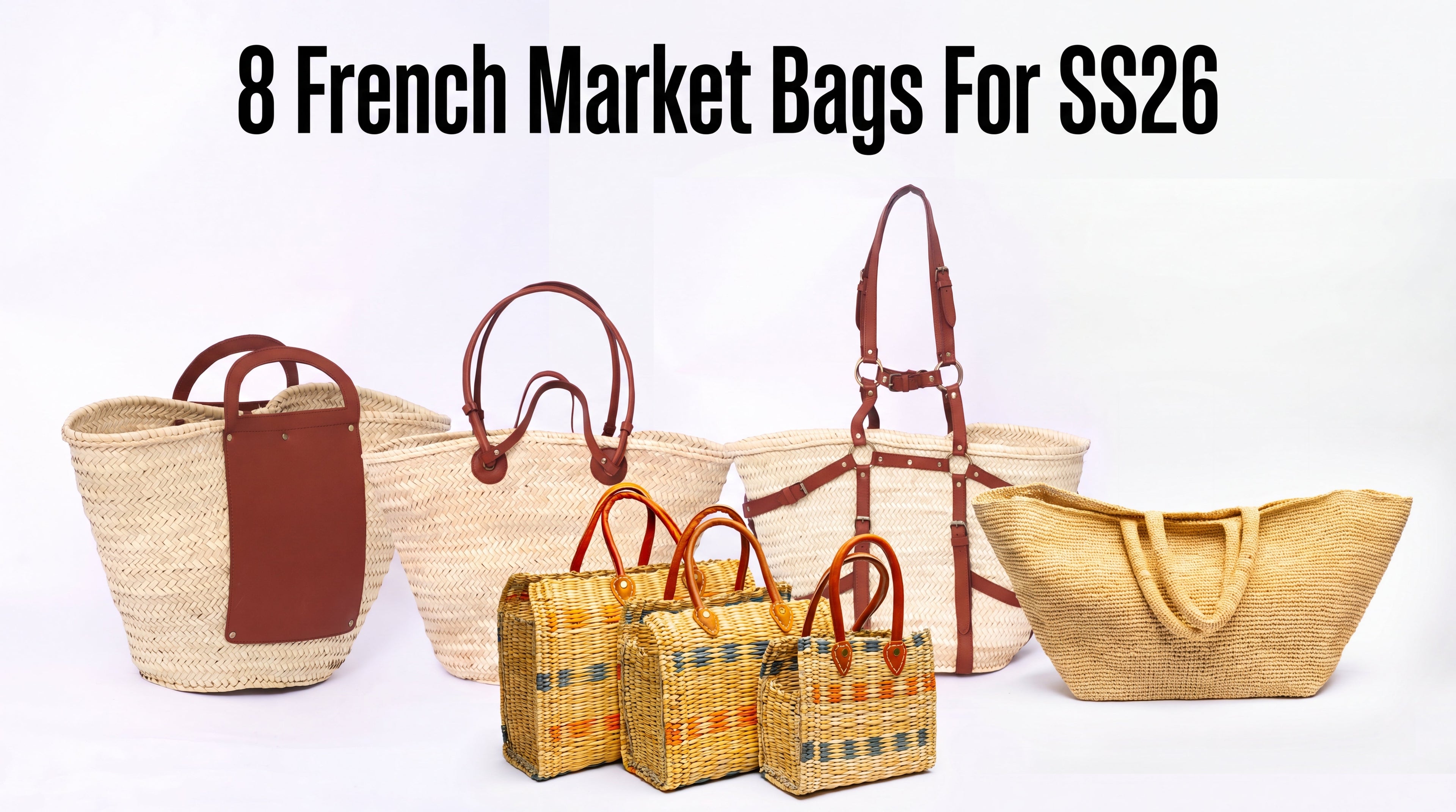 8 French Market Bags, Handmade in Marrakech