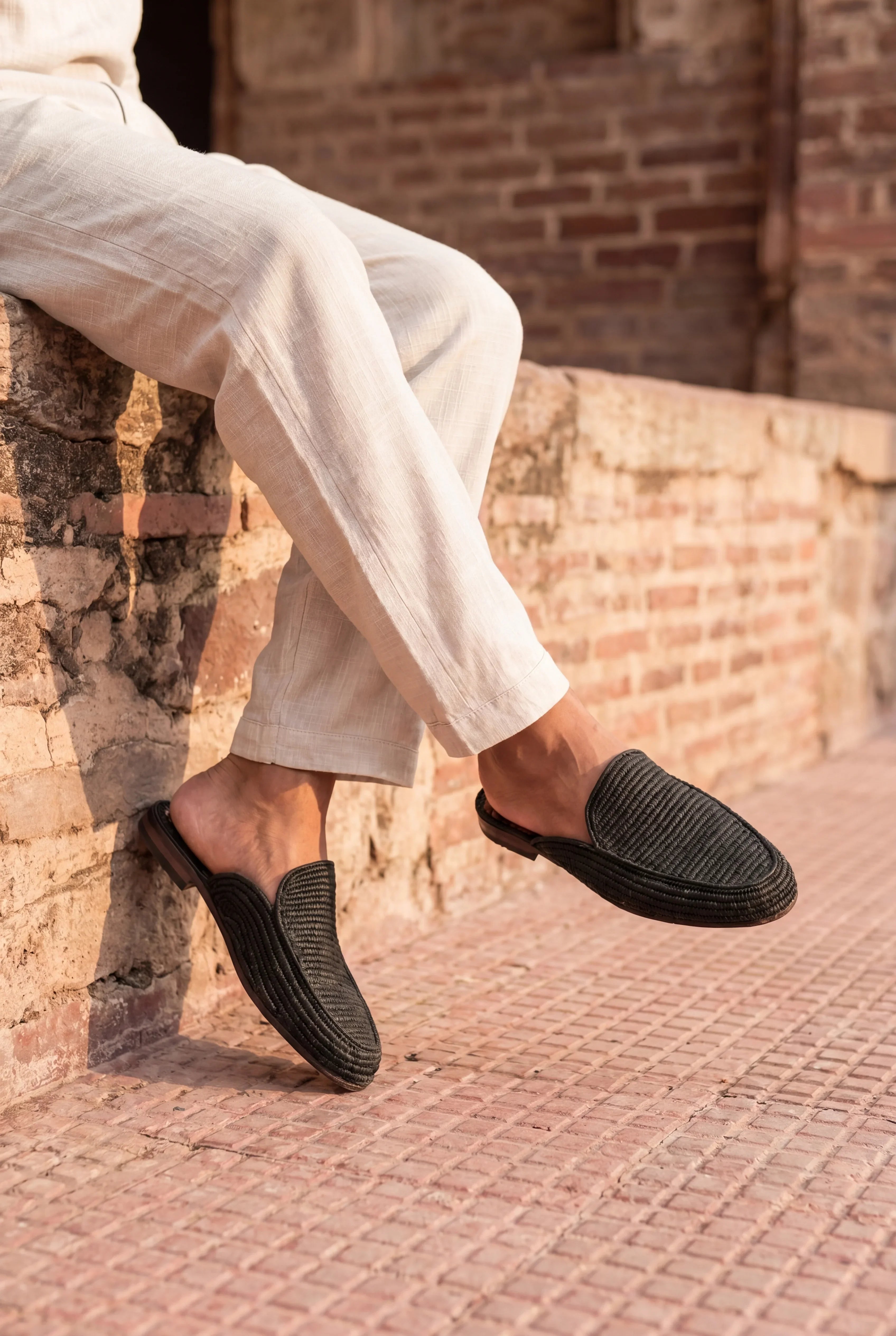 Men's Raffia Mules
