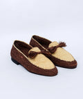 Men's Raffia Loafers in Dark Brown