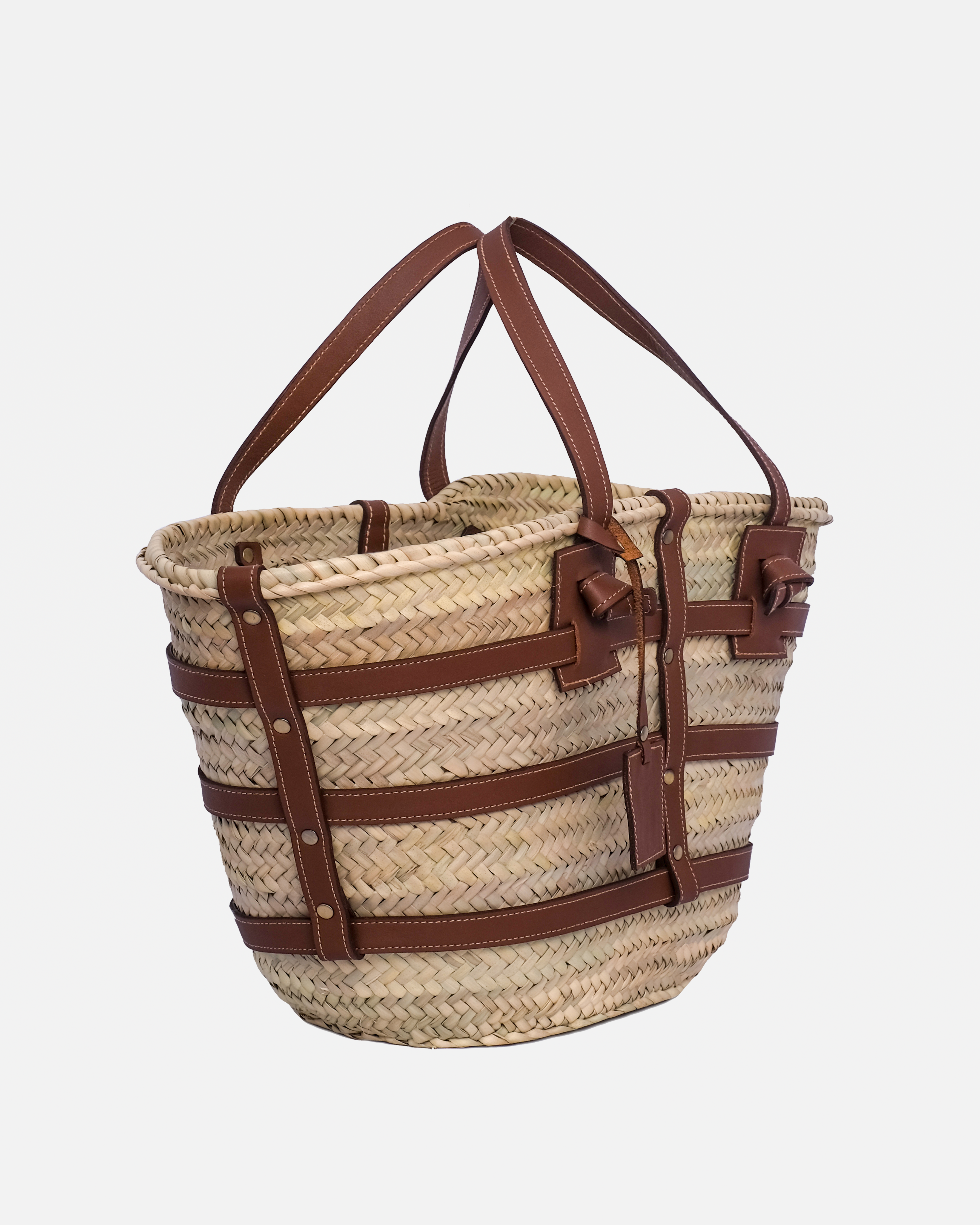 Natural Straw Band Tote
