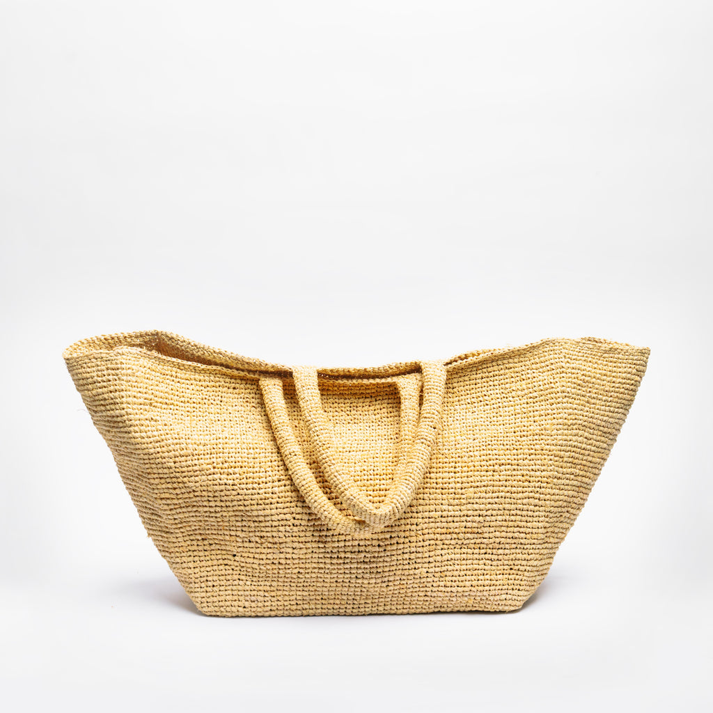 Oversized Handwoven Raffia Tote Bag