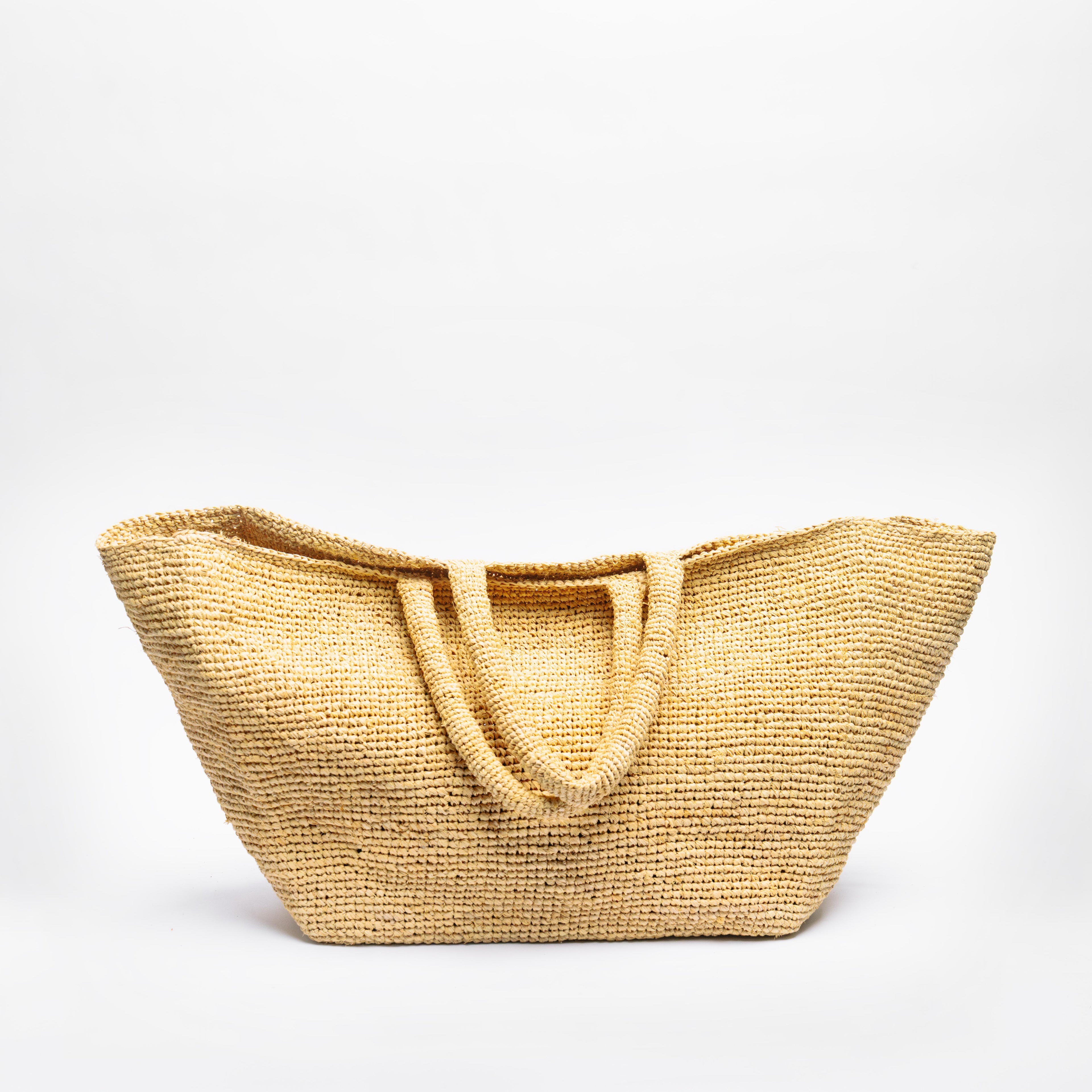 Oversized Handwoven Raffia Tote Bag