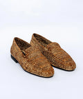 Men's Raffia Loafers in Ivory & Brown