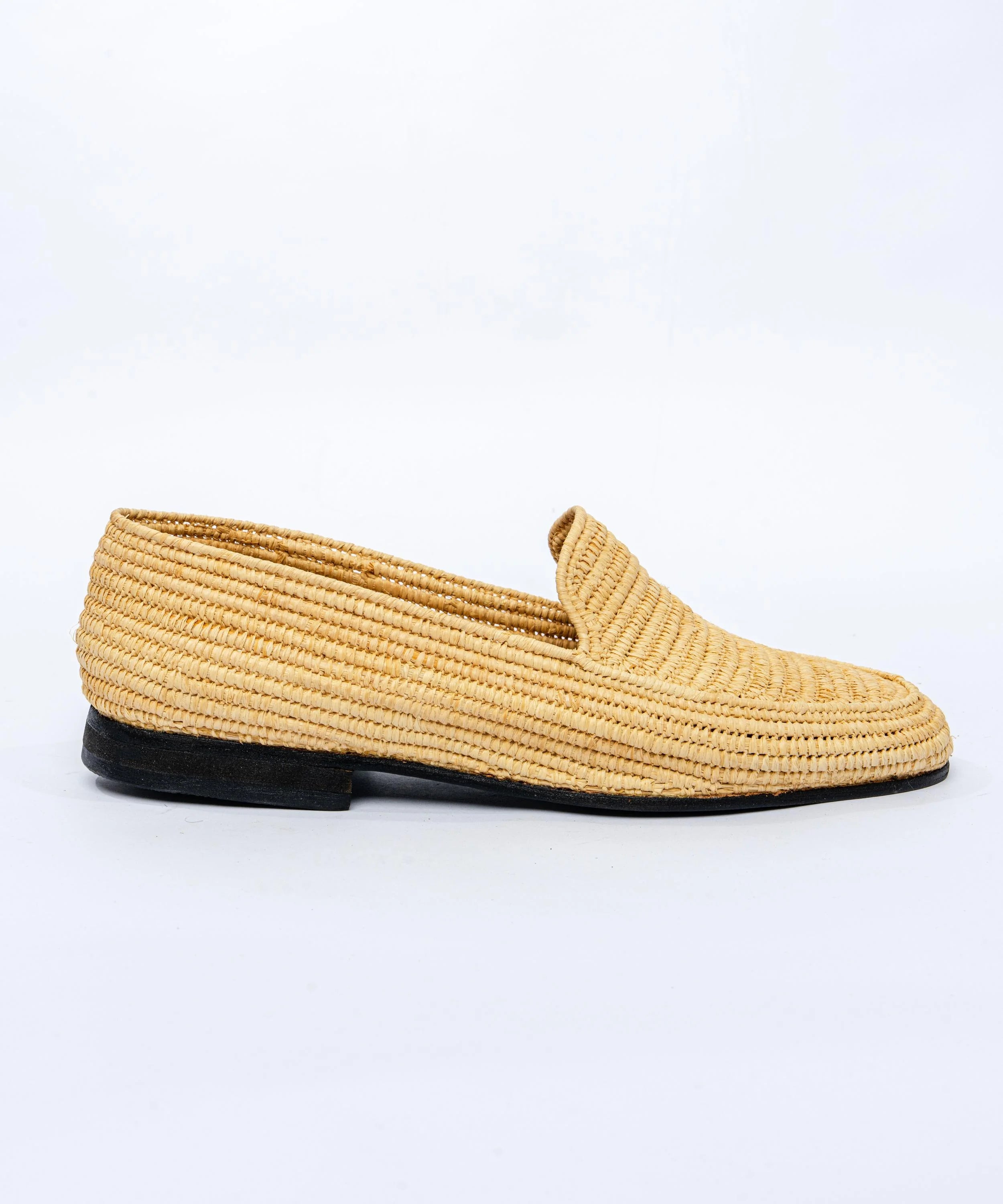 Men's Raffia Loafers in Golden Sand