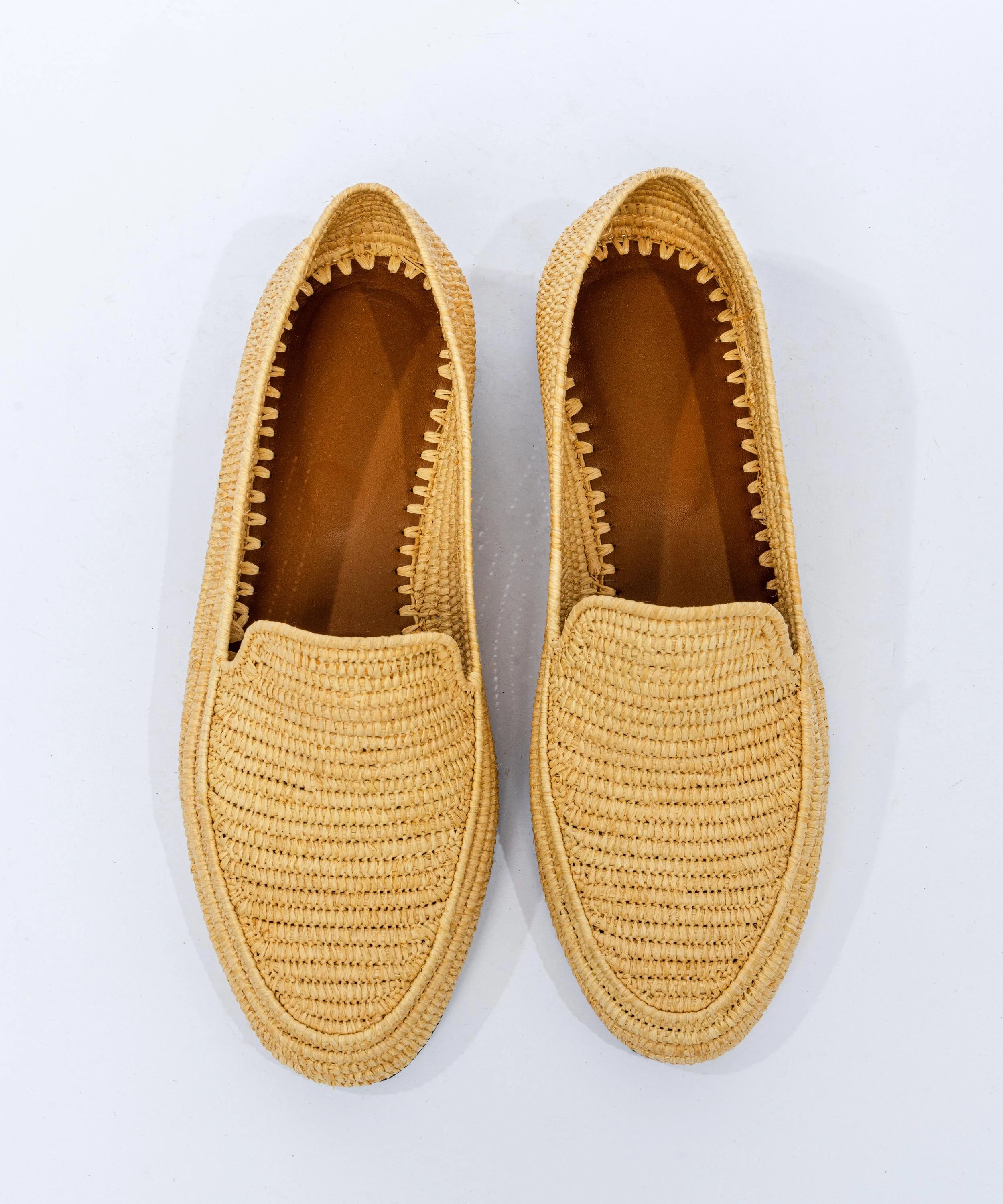 Men's Raffia Loafers in Golden Sand