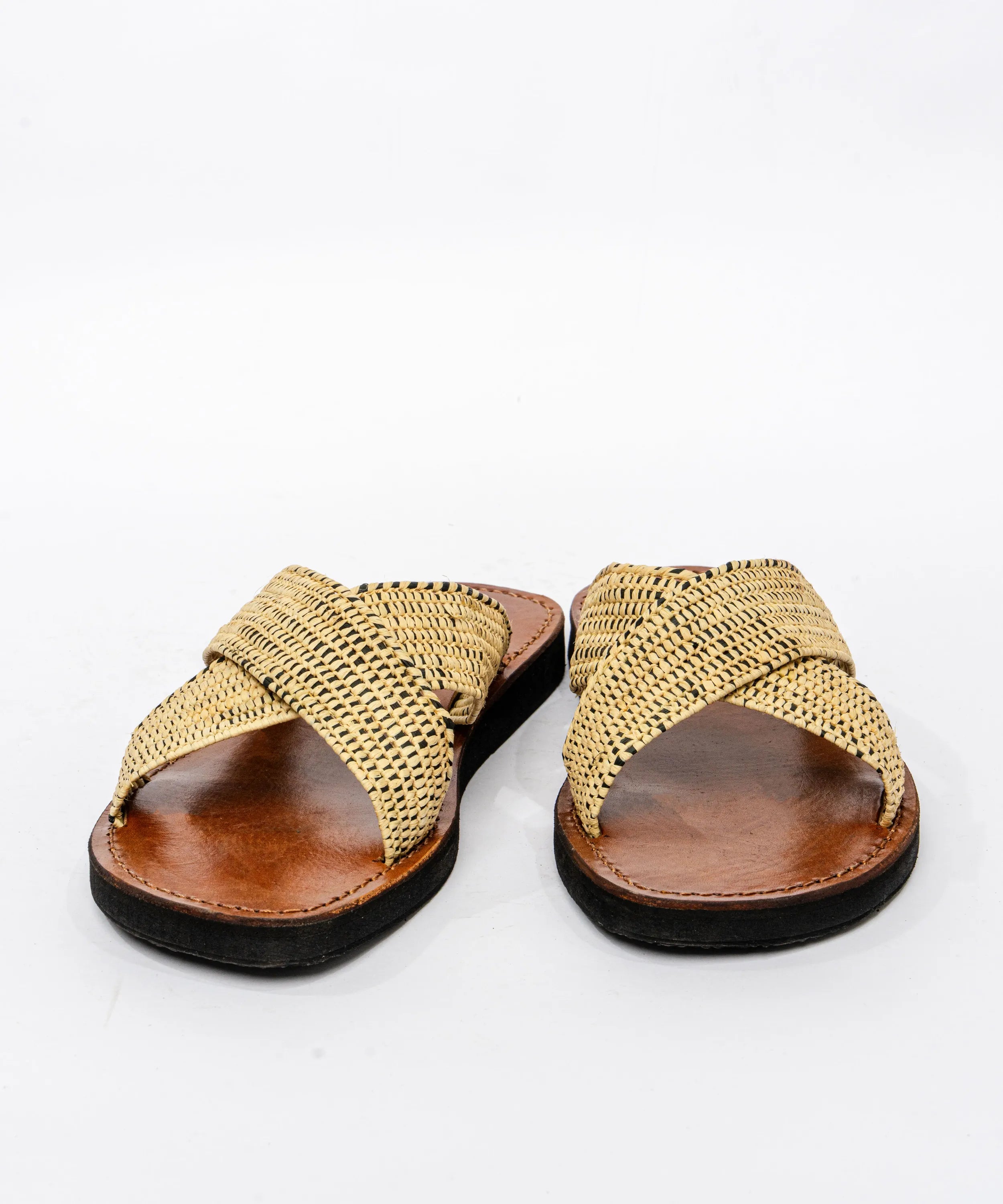 Men's Leather Sandals in Natural