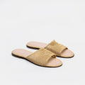 Women's Raffia Open Weave Slide Sandals In Natural