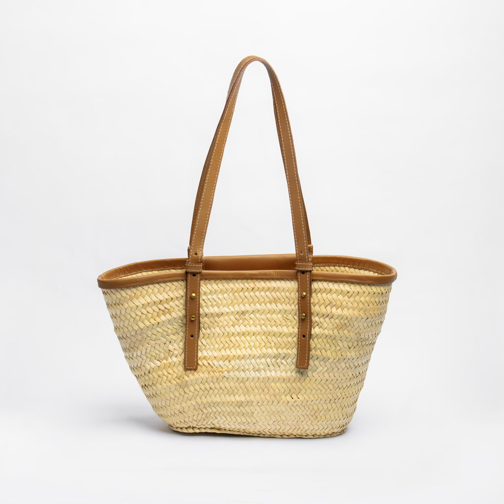 Sac cabas de poche en paille naturelle
