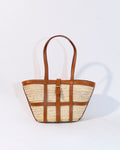 Natural Straw Belted Tote