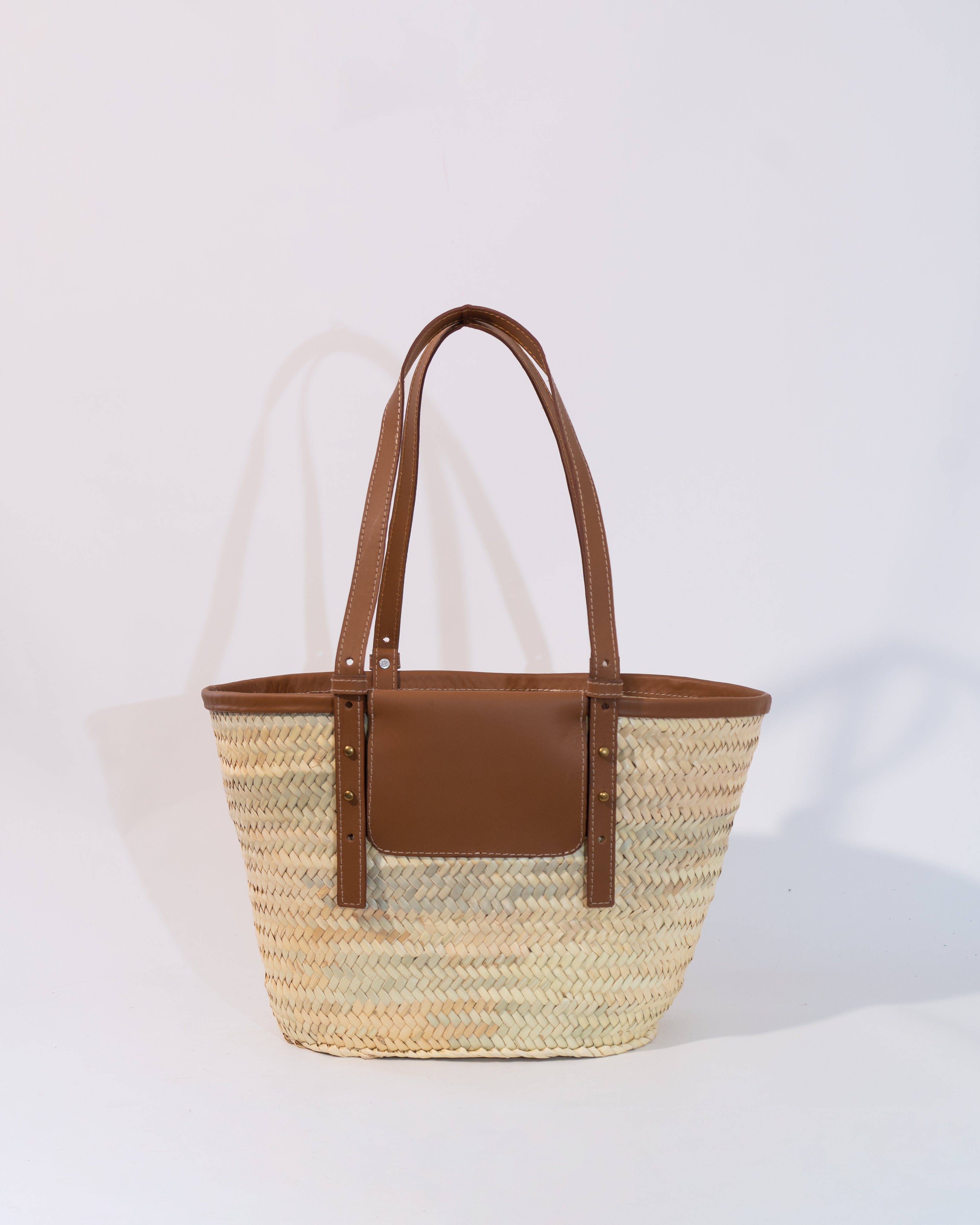 Natural Straw Pocket Tote