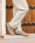 Men's Raffia Loafers in Beige and Black
