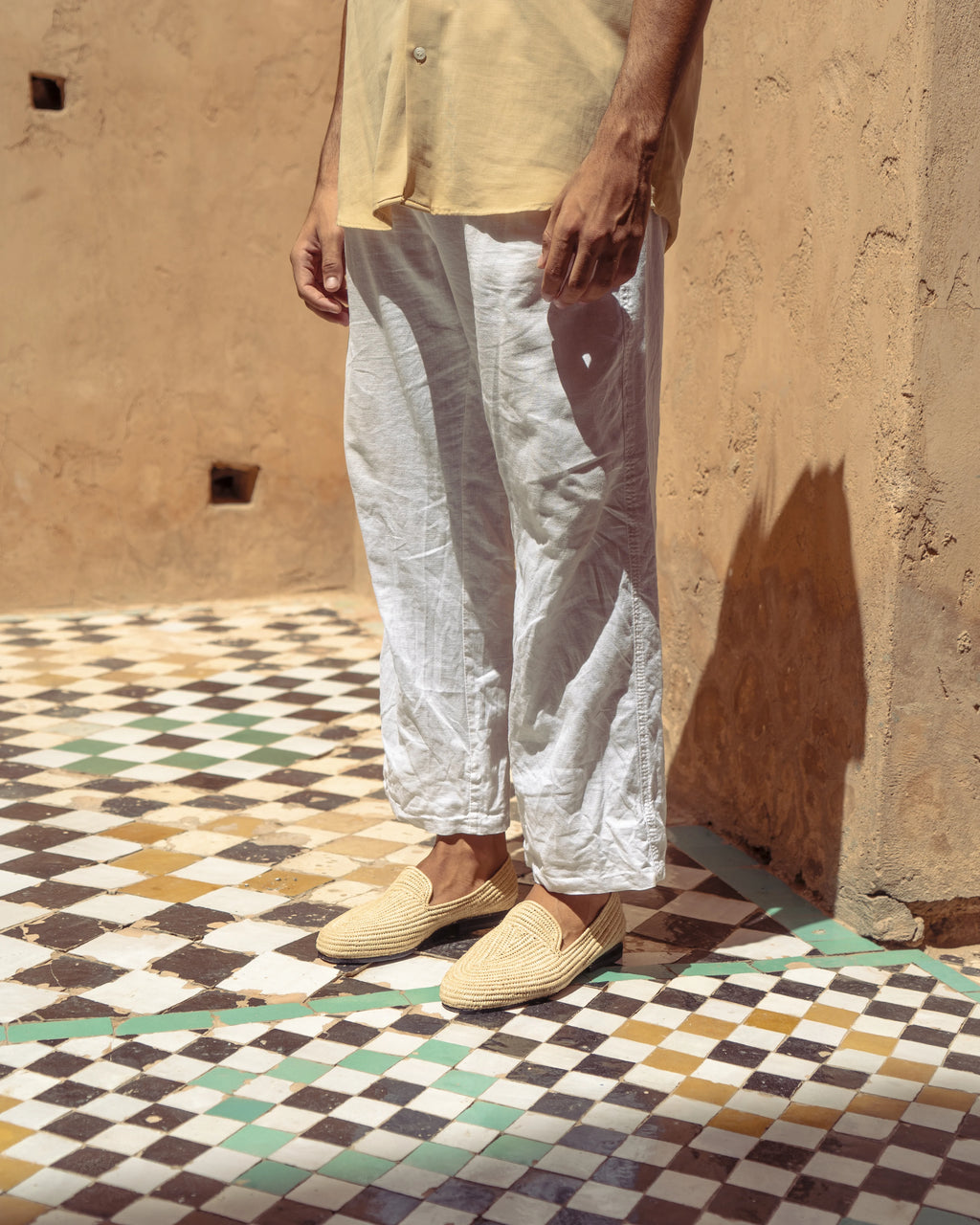 Men's Raffia Loafers in White