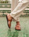 Men's Leather Sandals in Tan