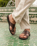 Men's Leather Sandals in Rich Brown