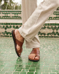 Men's Leather Sandals in Light Brown