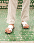 Men's Leather Sandals in White