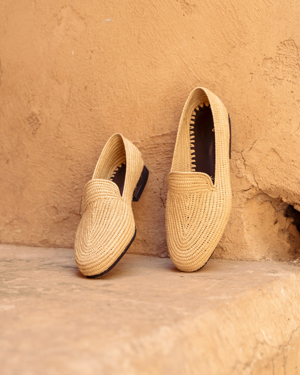 Men's Raffia Loafers in White
