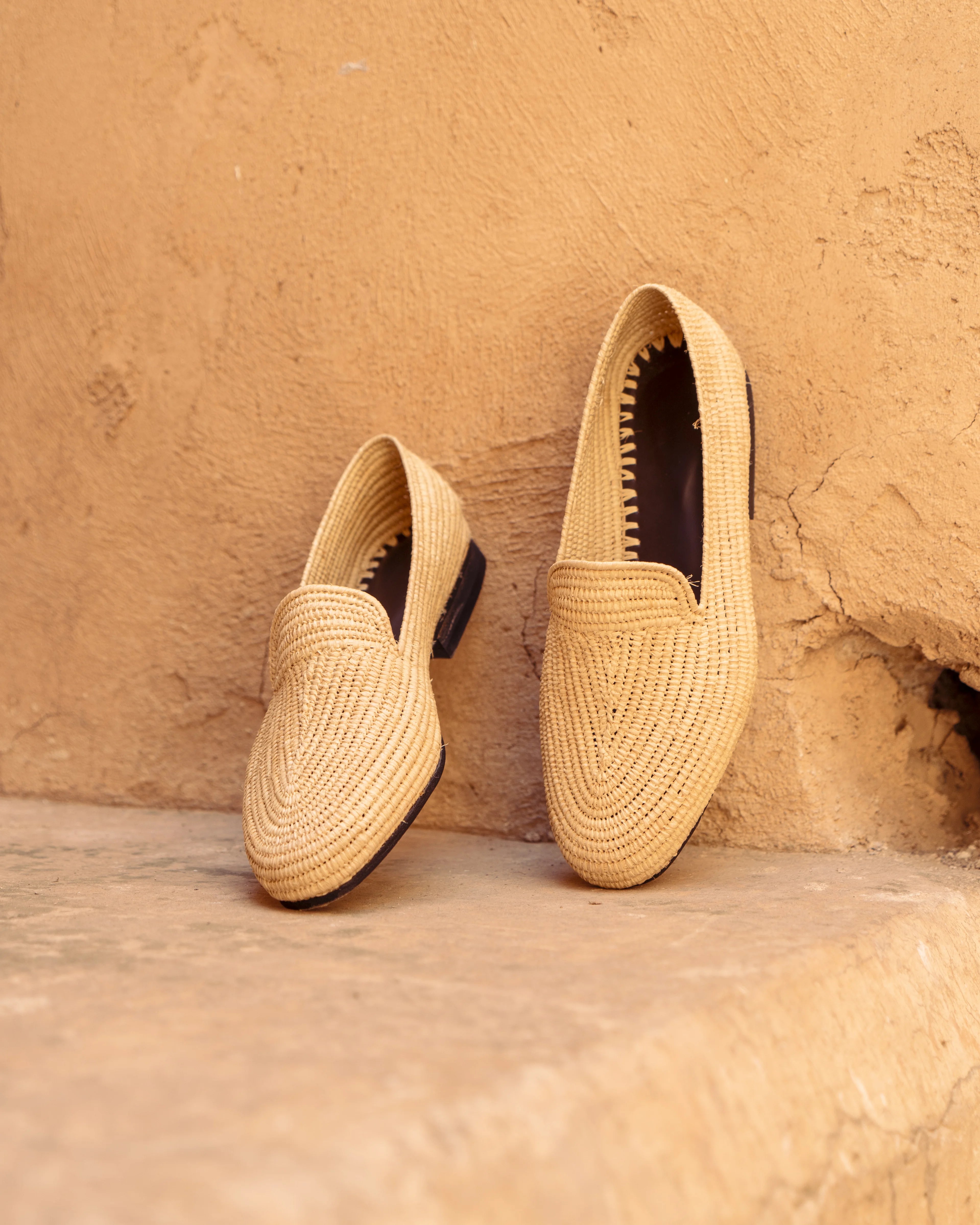 Men's Raffia Loafers in White
