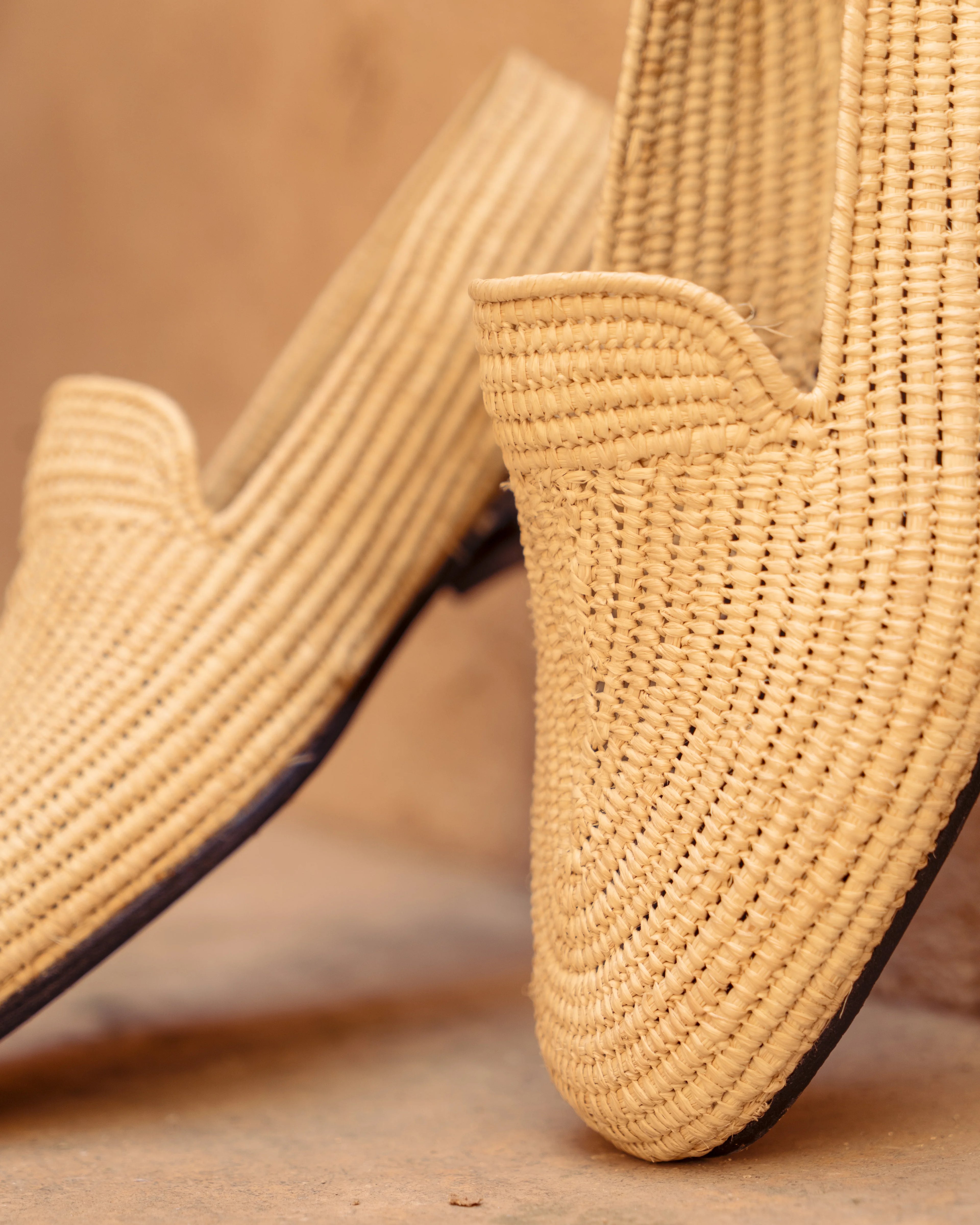 Men's Raffia Loafers in White