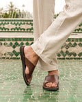 Men's Leather Sandals in Brown