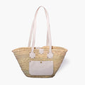 Natural Straw White Tote