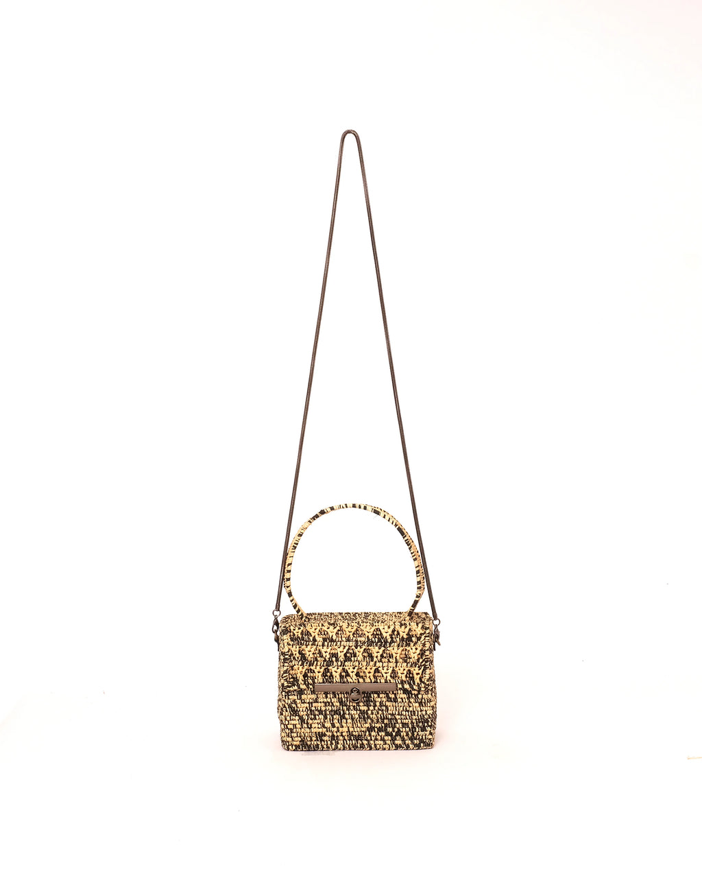 Black Raffia Box Bag