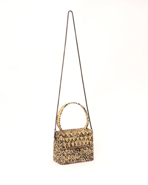 Black Raffia Box Bag