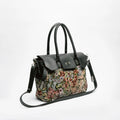 Black & Floral Tapestry Tote