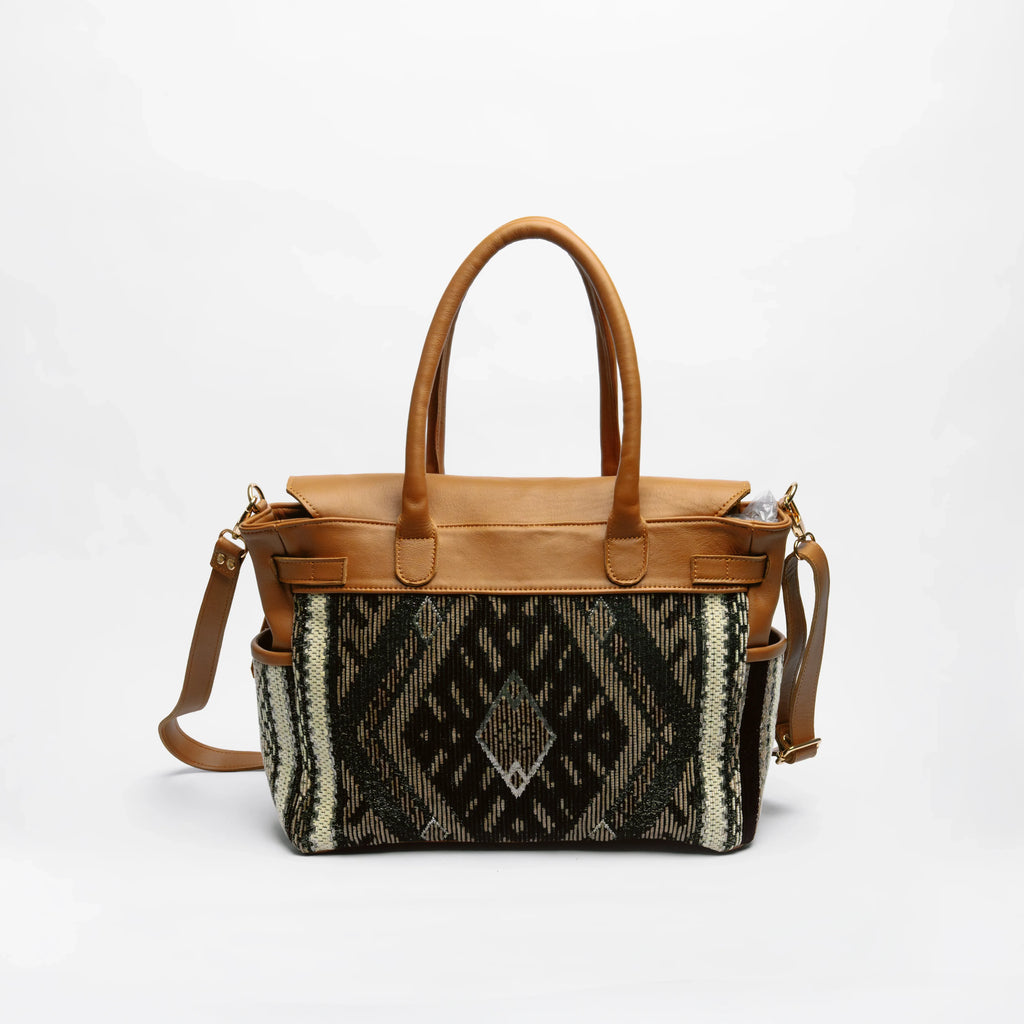 Tan & Charcoal Kilim Tote