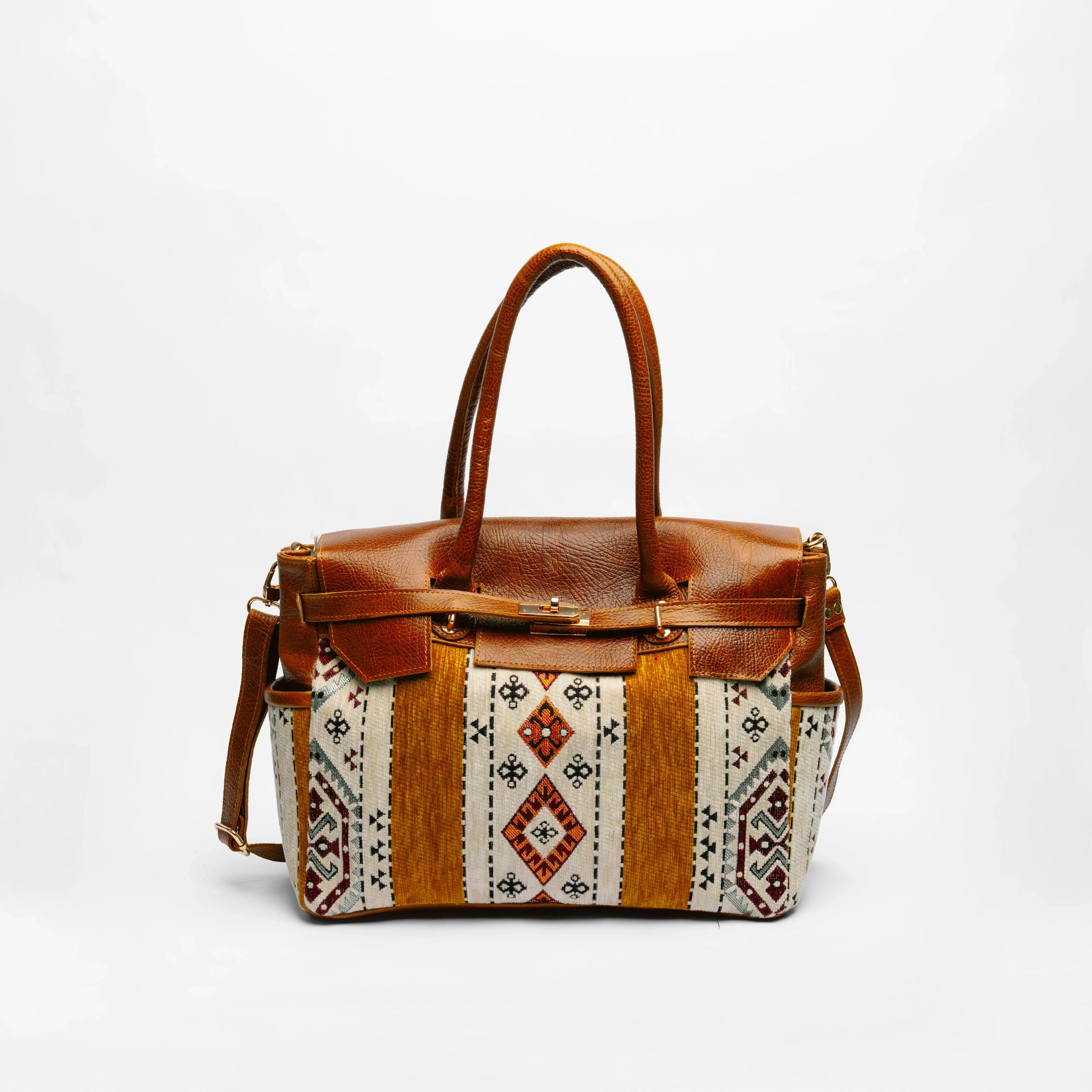 Cognac & Mustard Kilim Tote