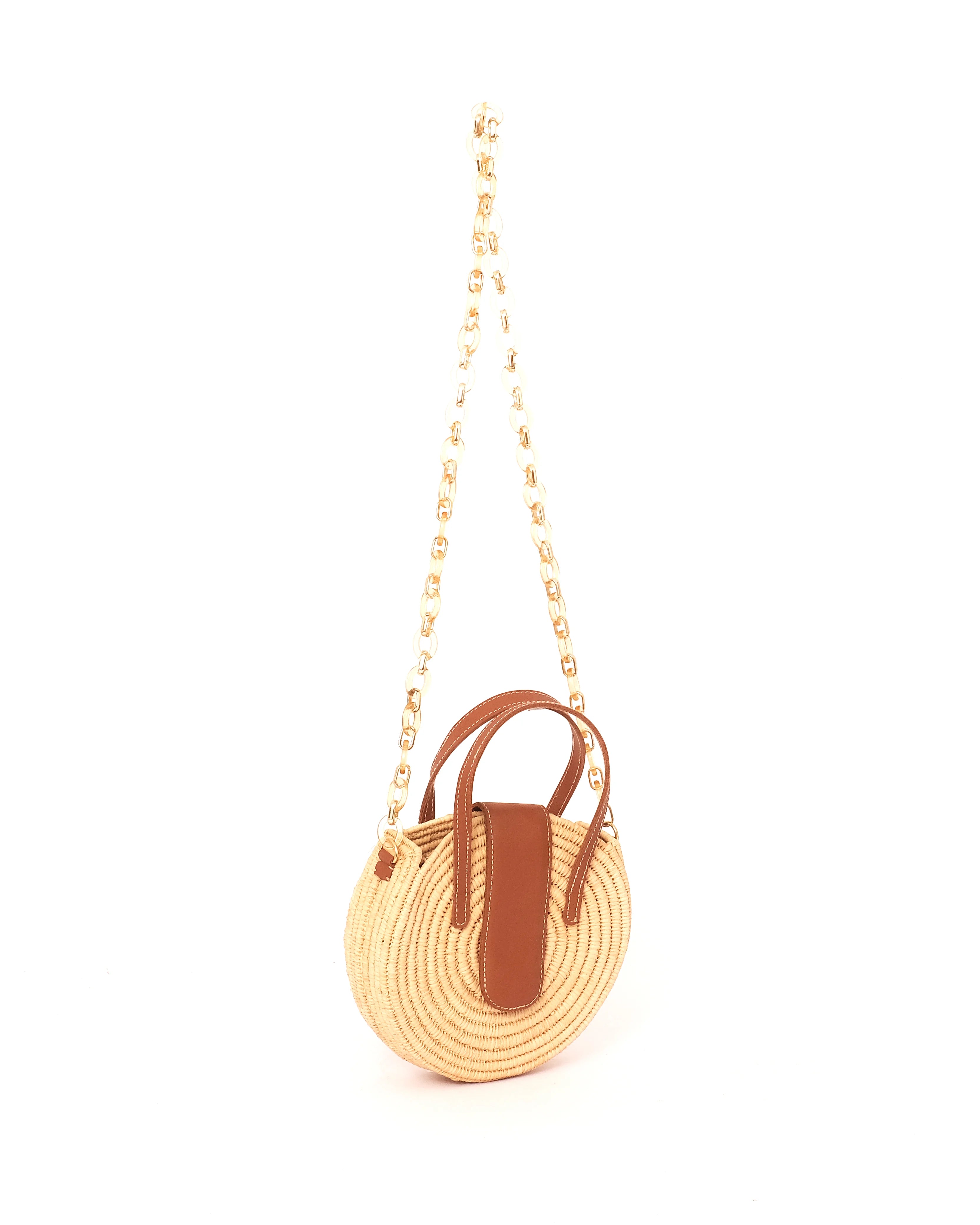 Circle Raffia Handbag