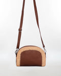 Demi-Lune Raffia Crossbody