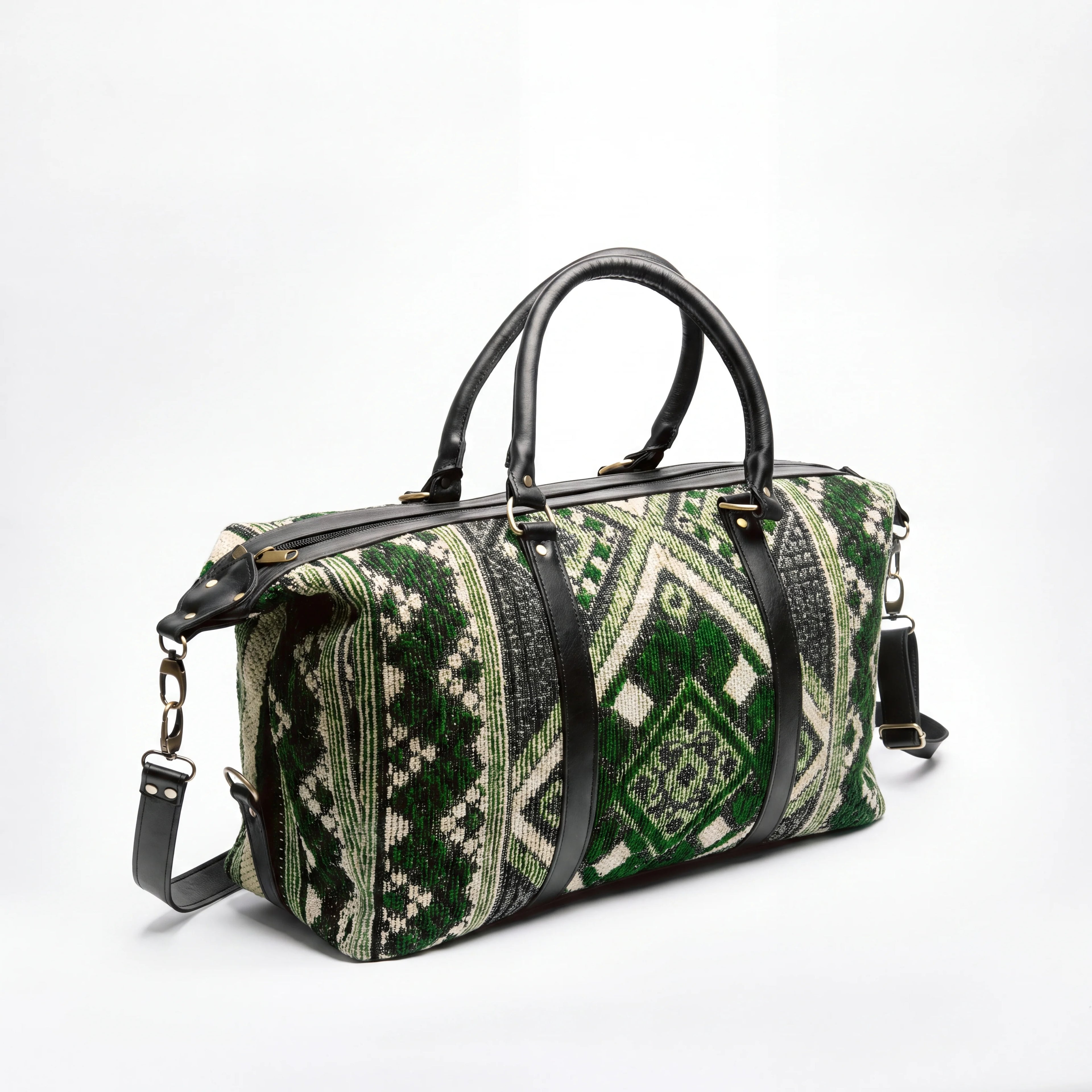 Emerald & Ivory Kilim Weekender Bag