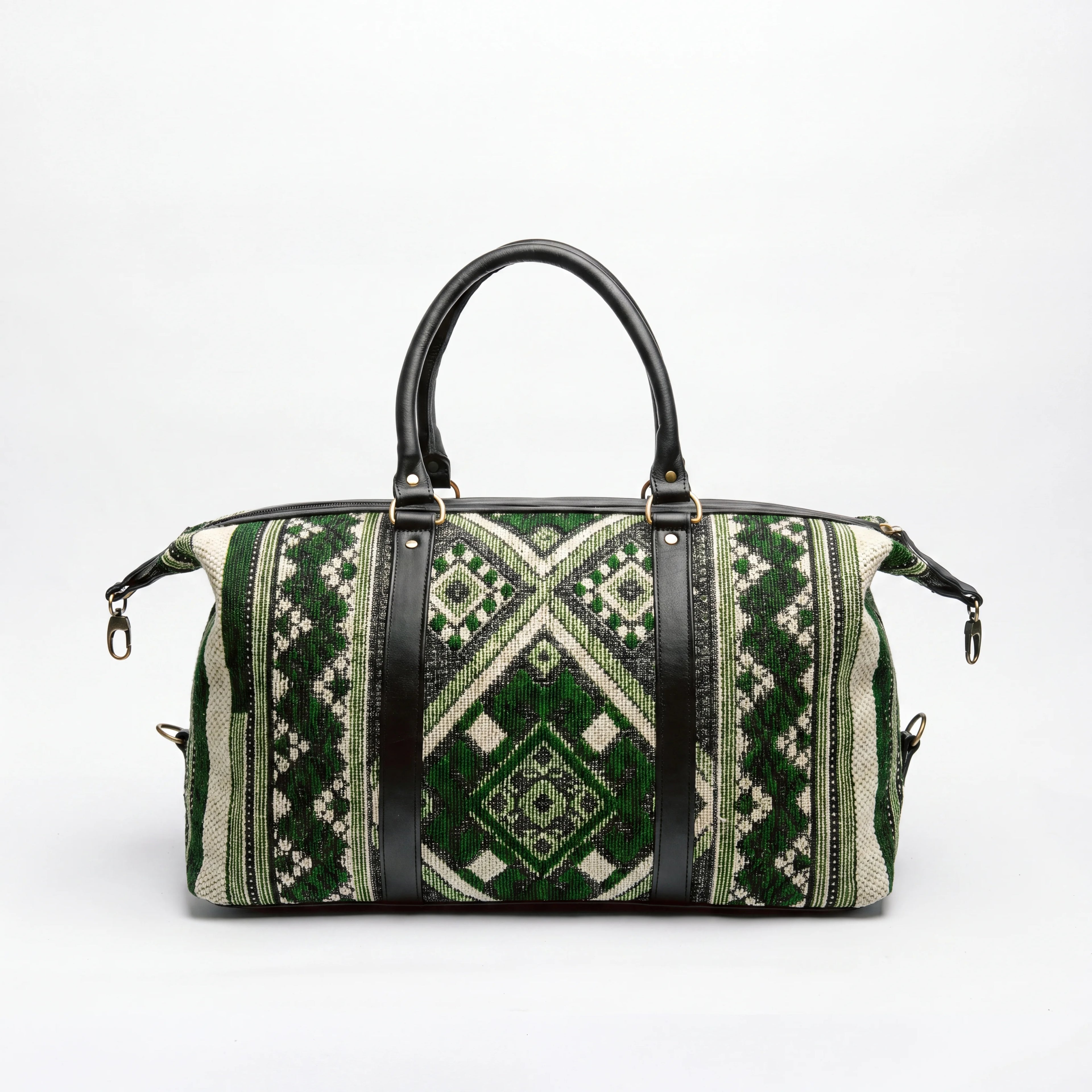 Emerald & Ivory Kilim Weekender Bag