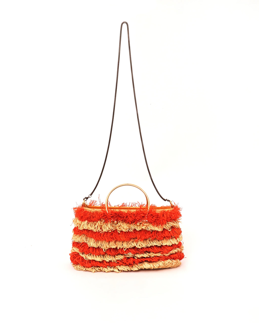 Fringe Raffia Market Basket