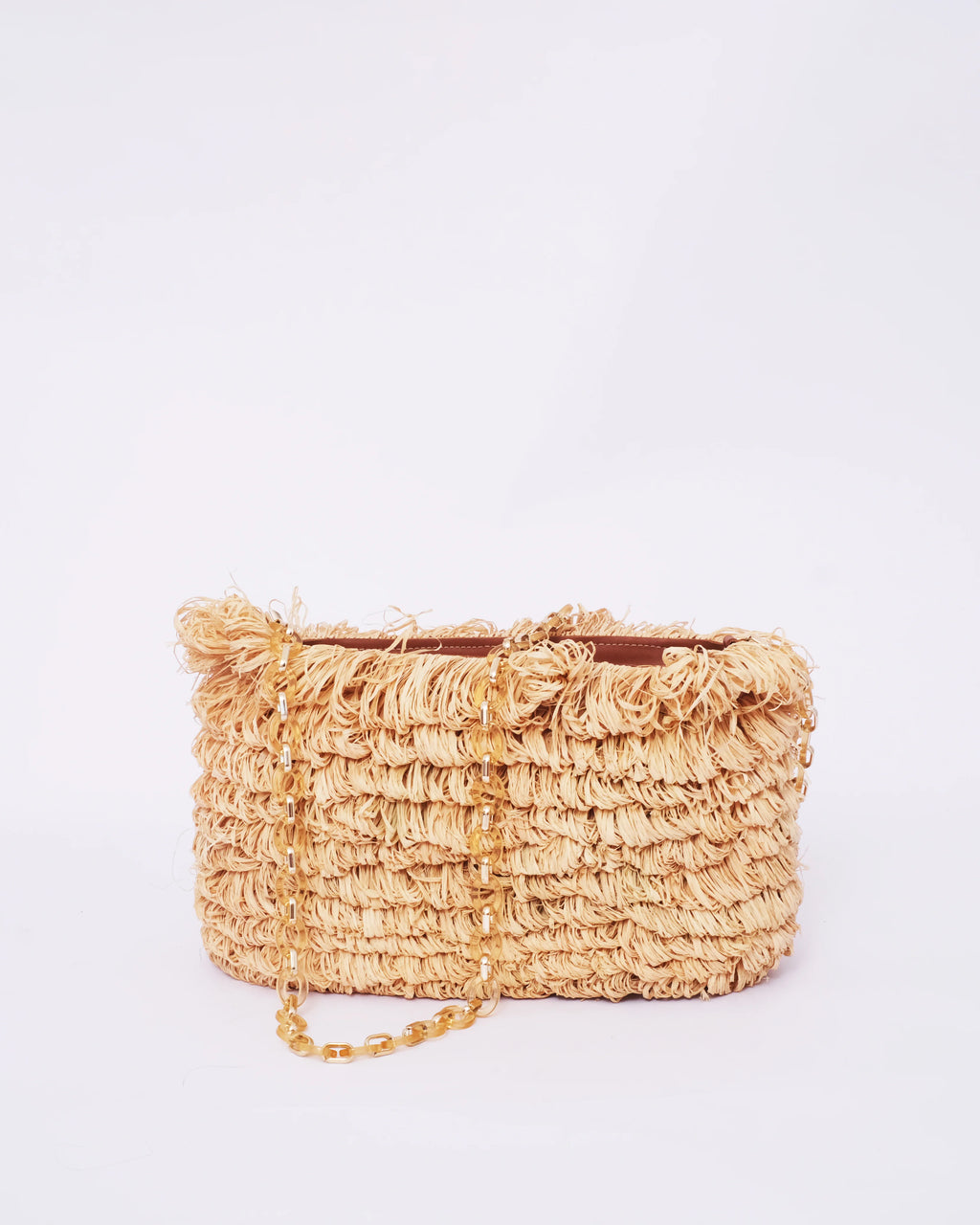Fringed Raffia Shoulder Bag