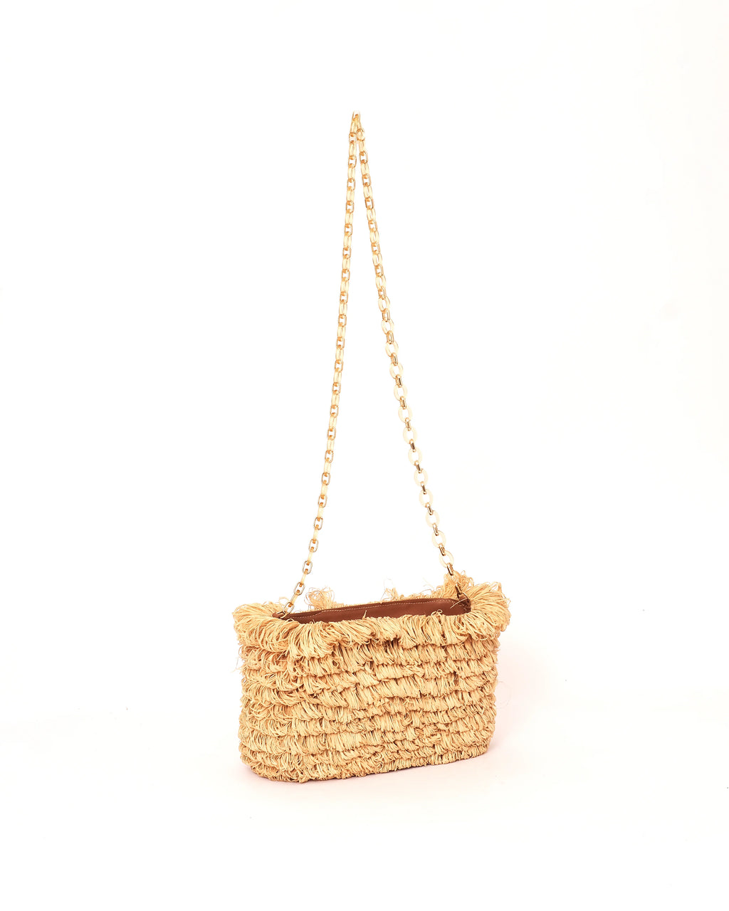 Fringed Raffia Shoulder Bag