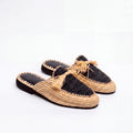 Handmade Summer Mules in Natural & Black