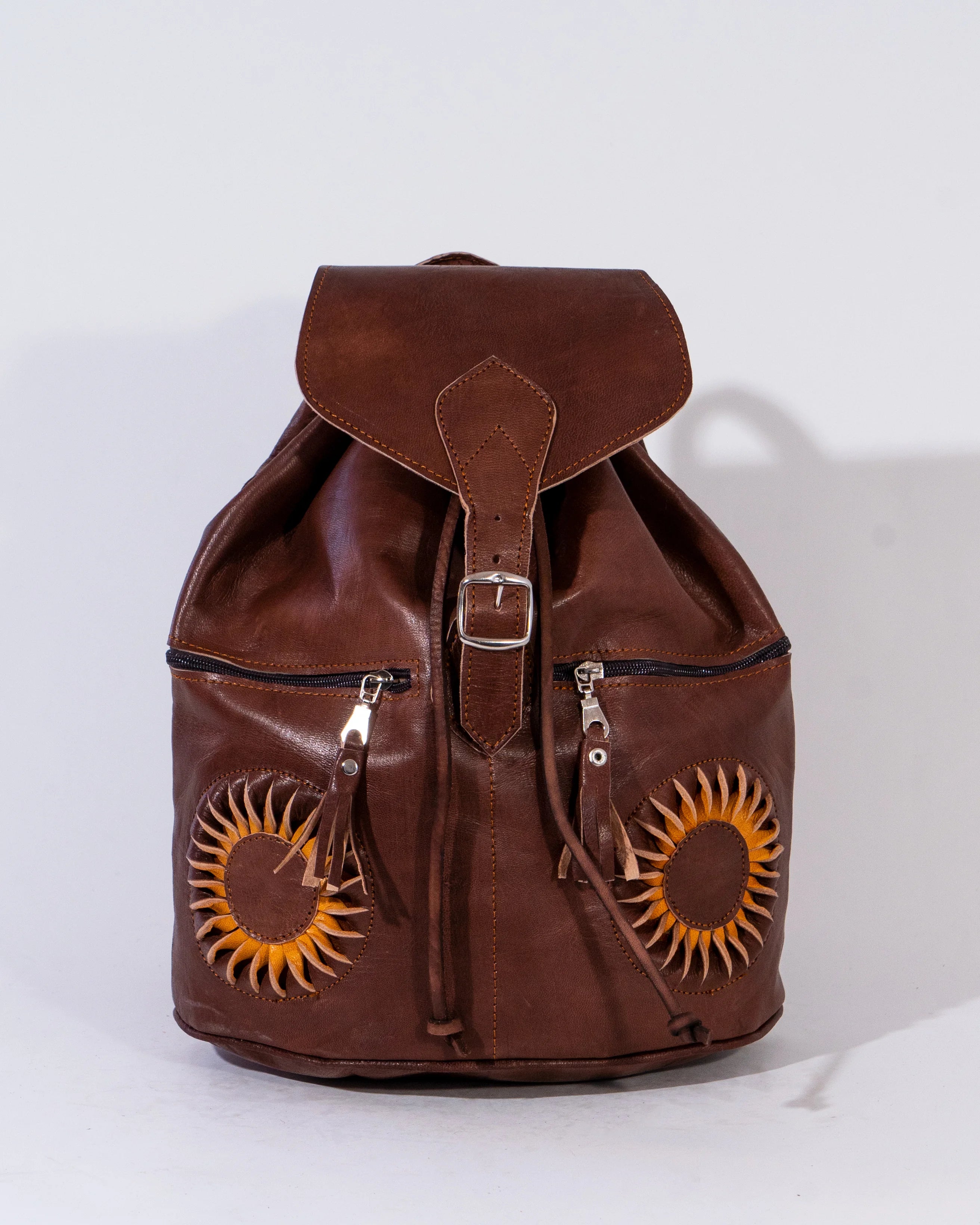Brown Leather Backpack Bag