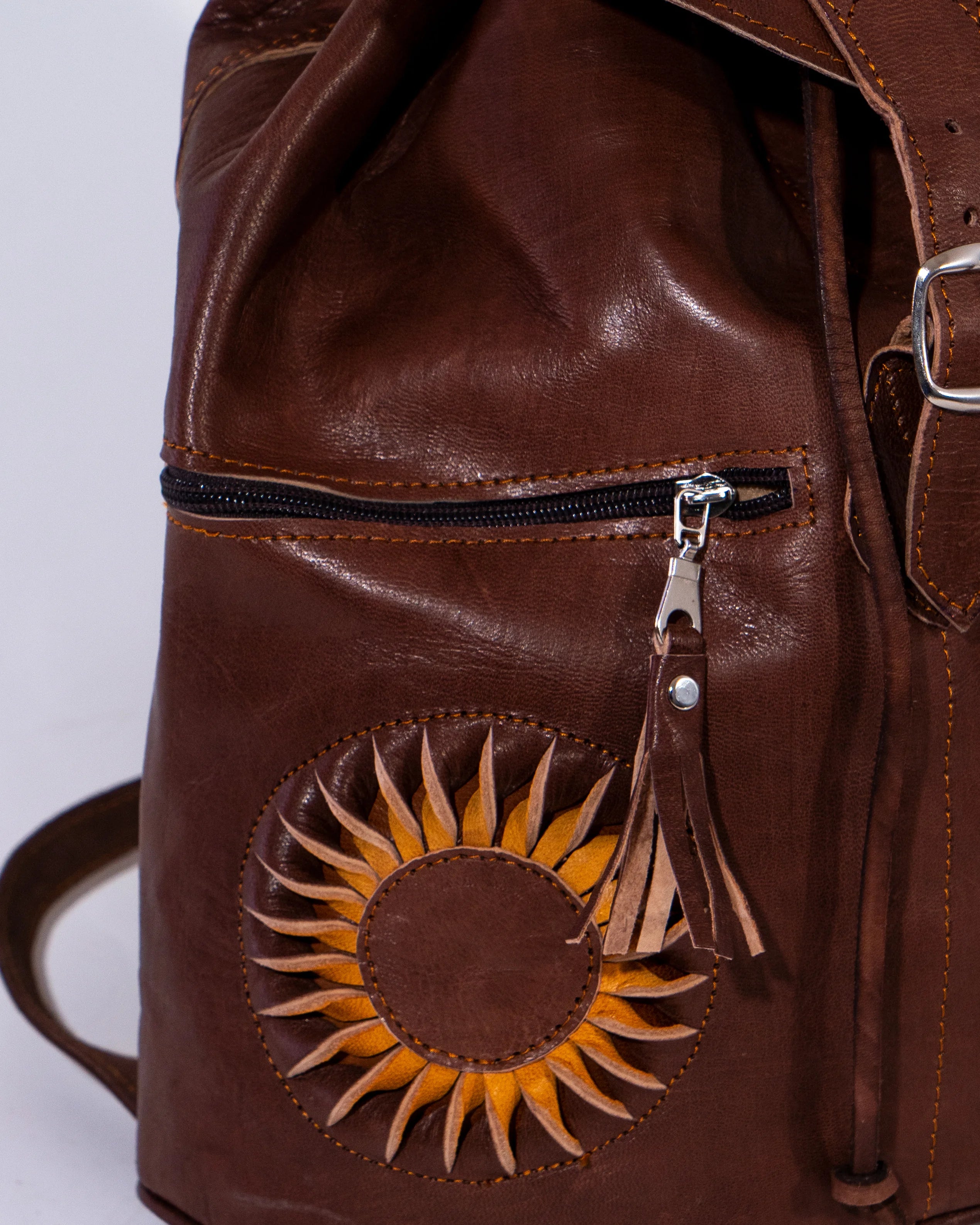 Brown Leather Backpack Bag