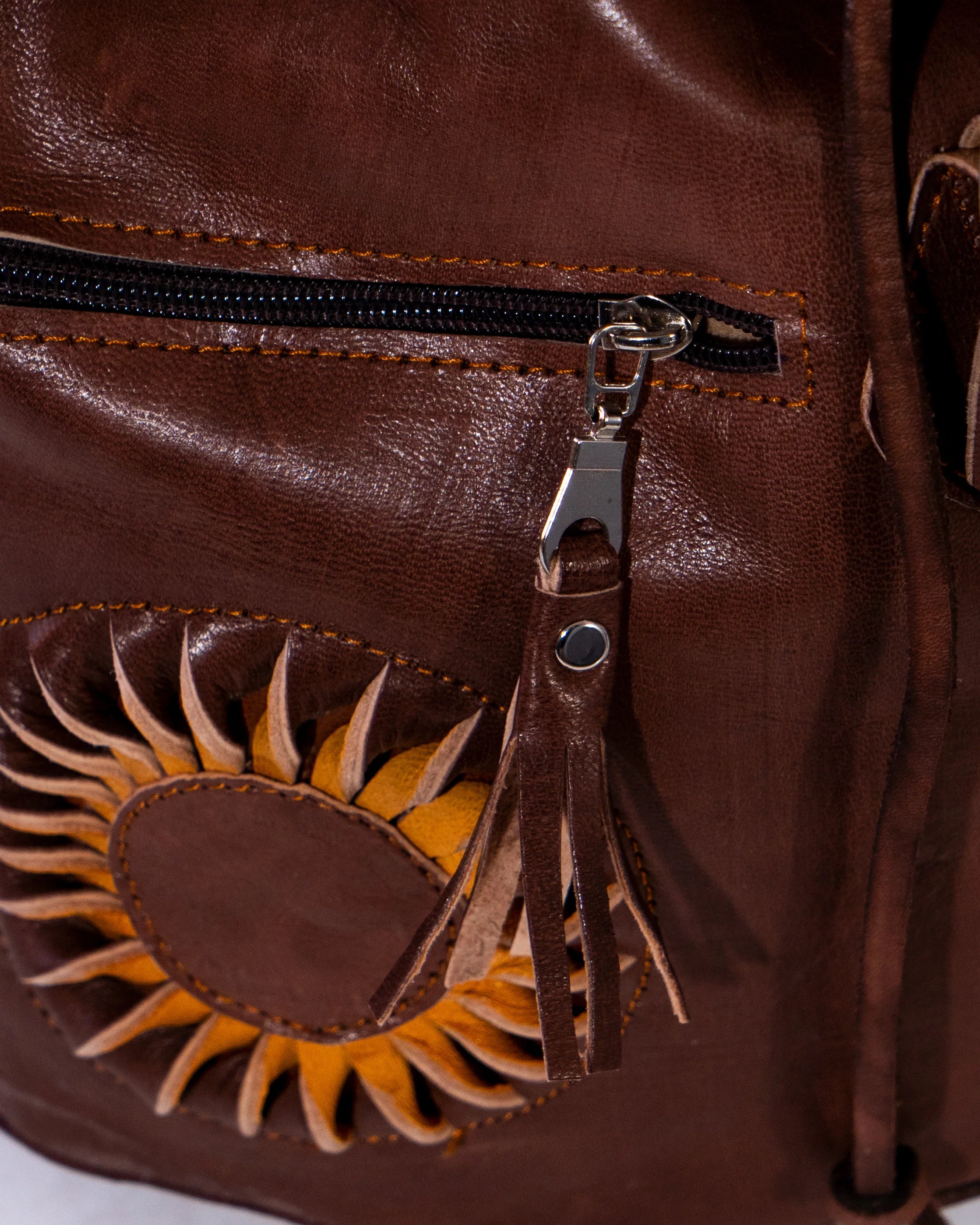 Brown Leather Backpack Bag
