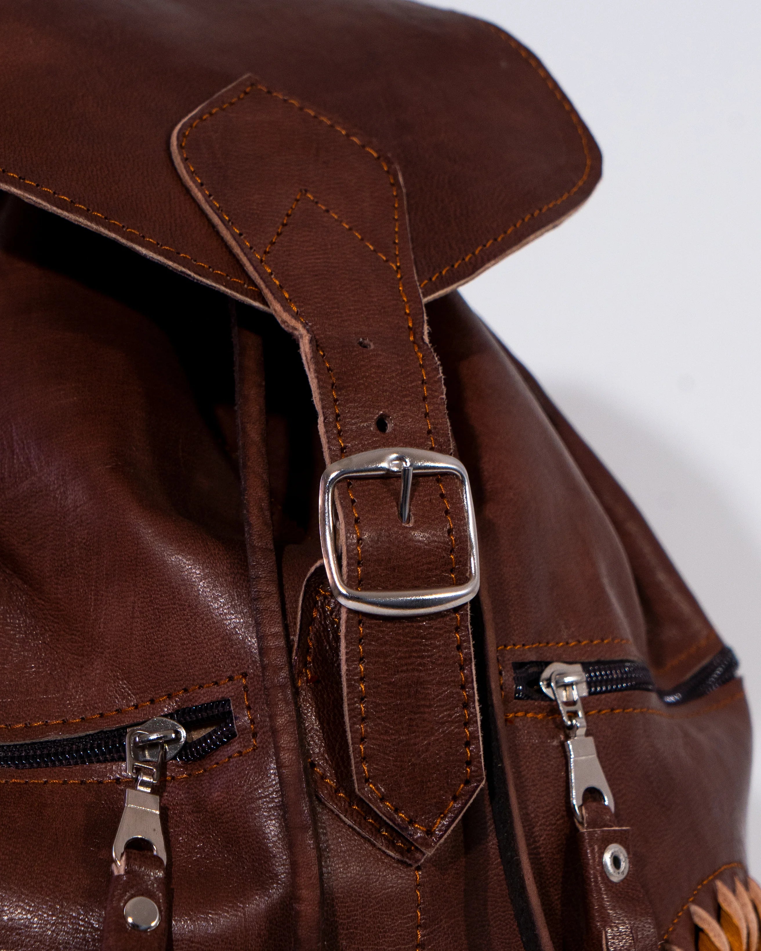 Brown Leather Backpack Bag