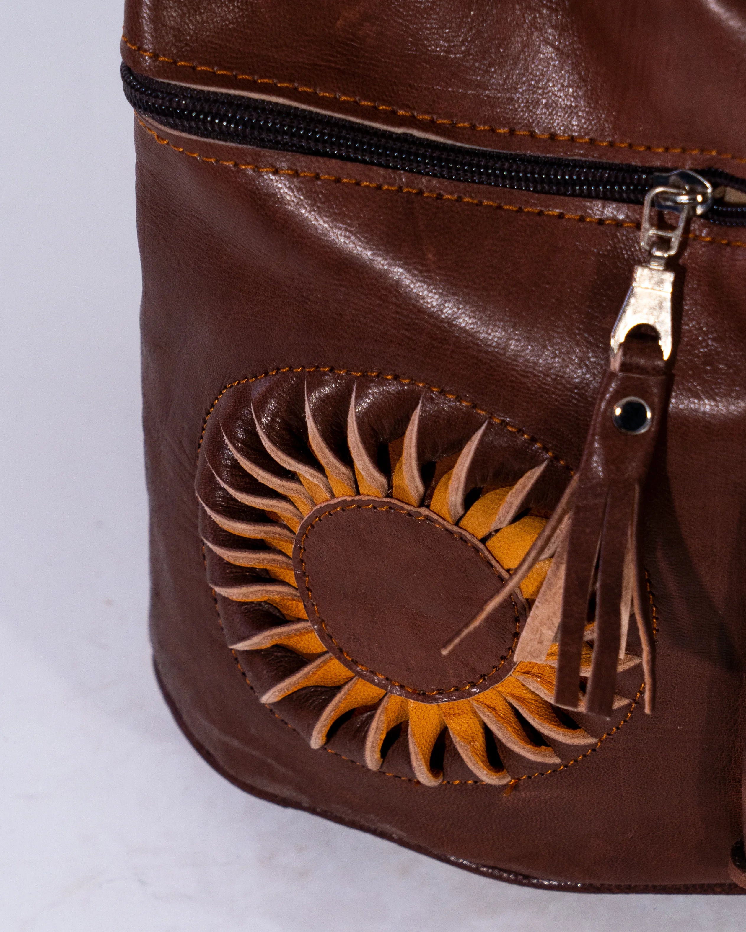 Brown Leather Backpack Bag