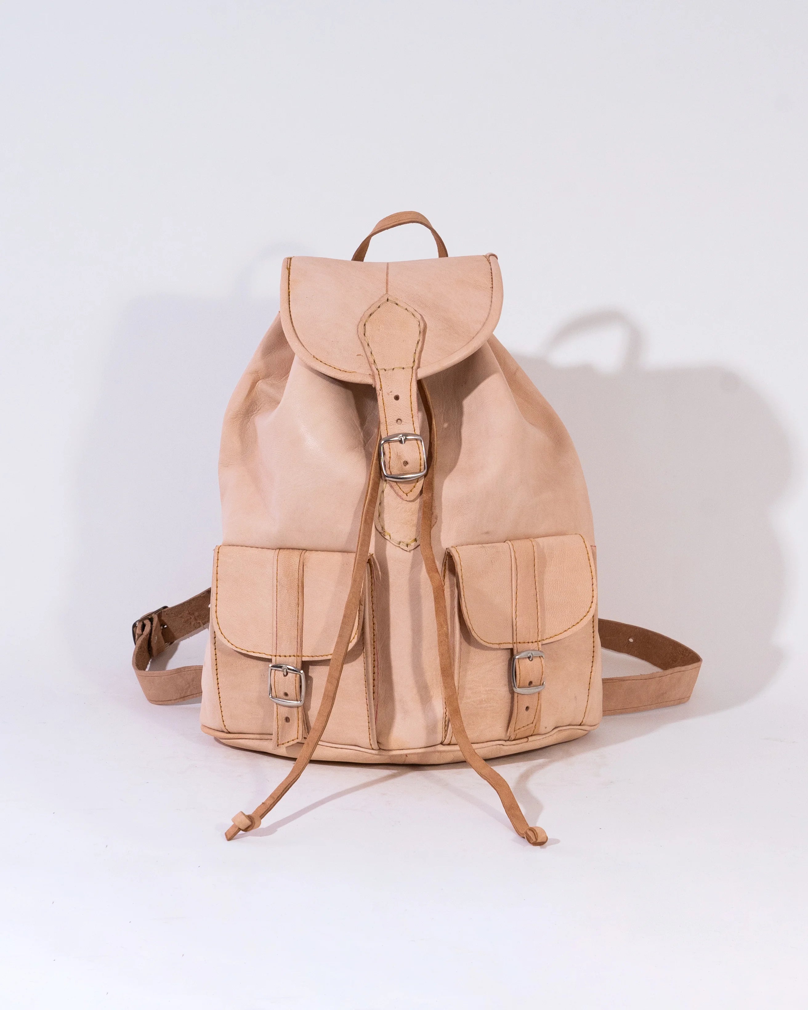 Natural Leather Backpack Bag