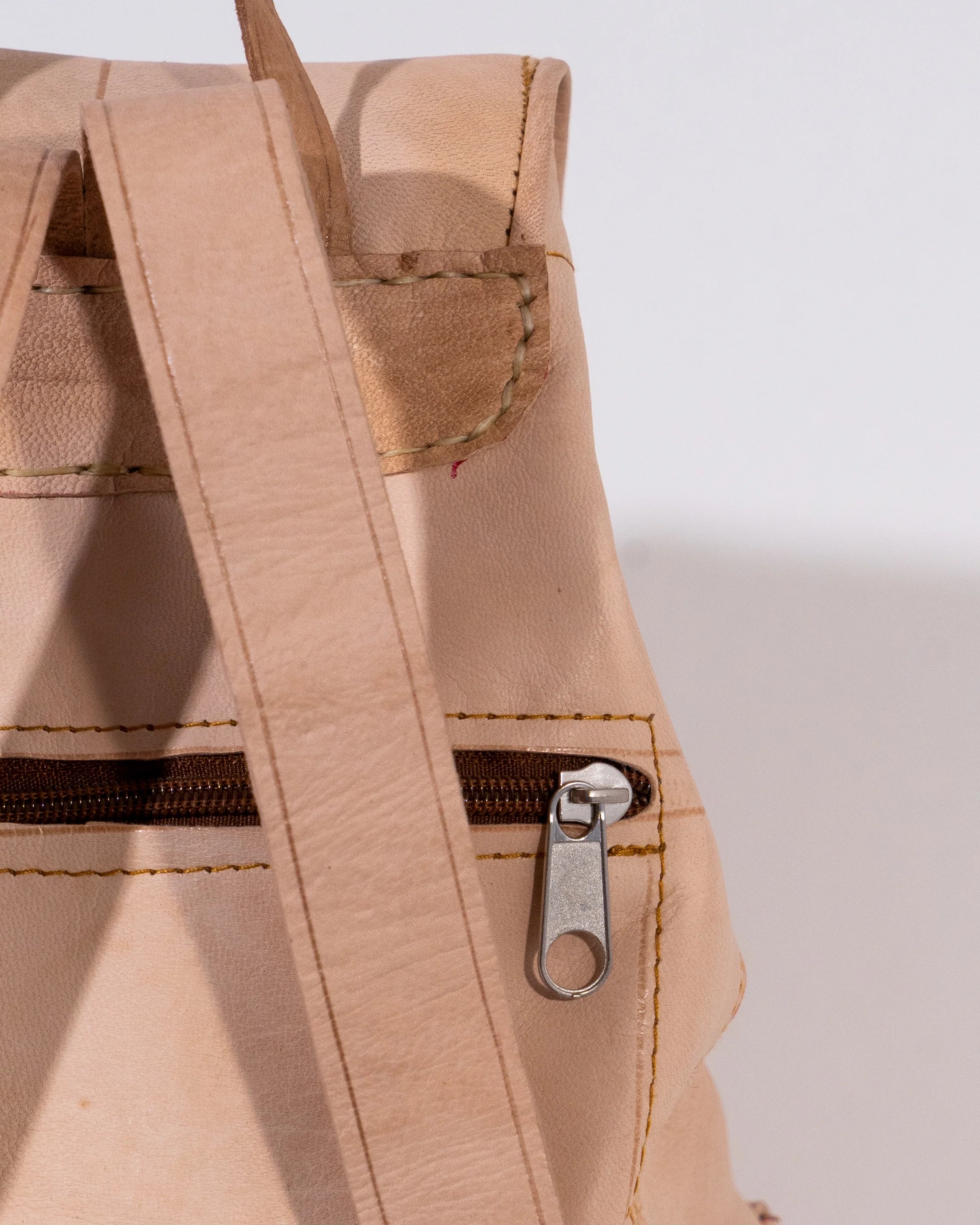 Natural Leather Backpack Bag