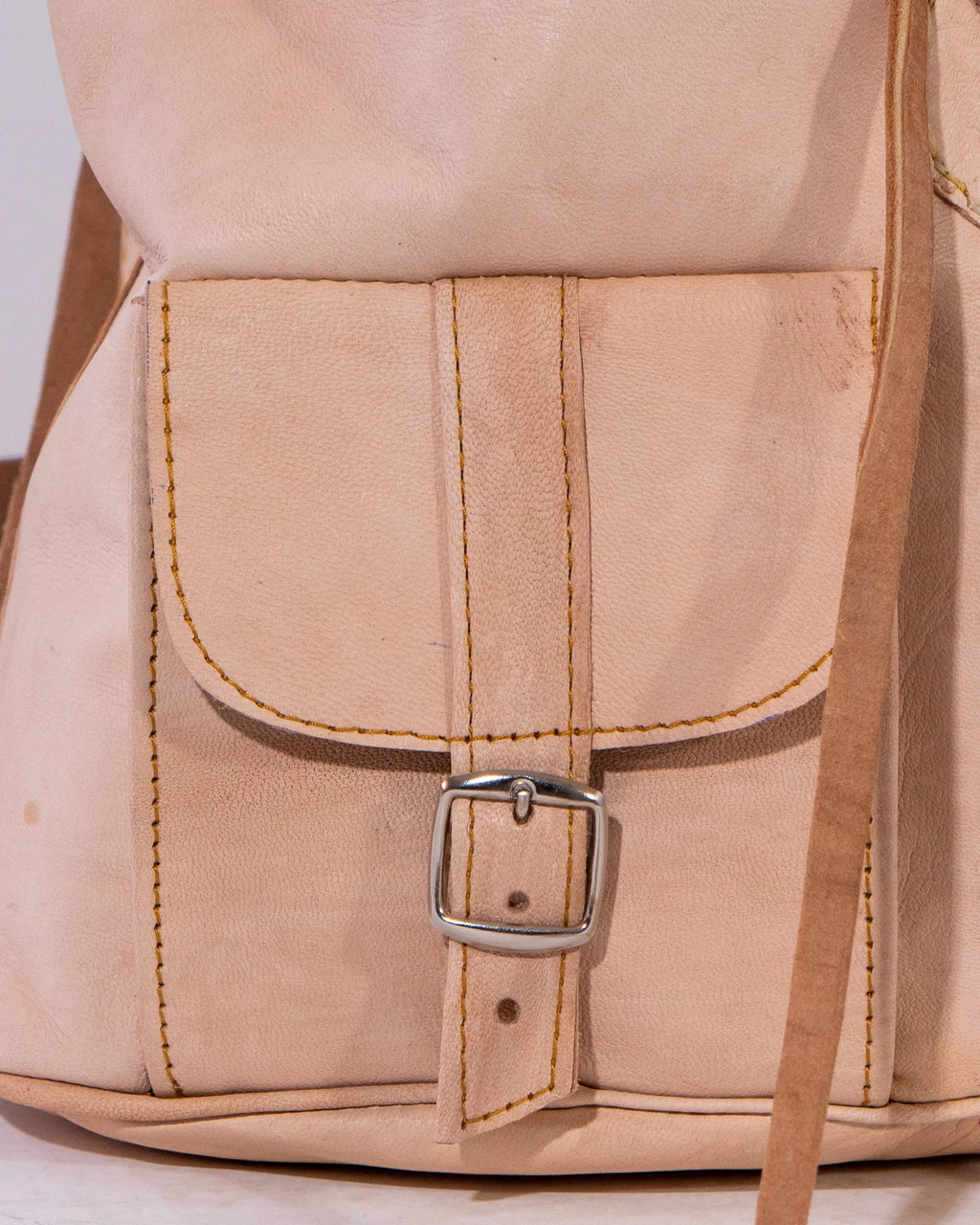 Natural Leather Backpack Bag