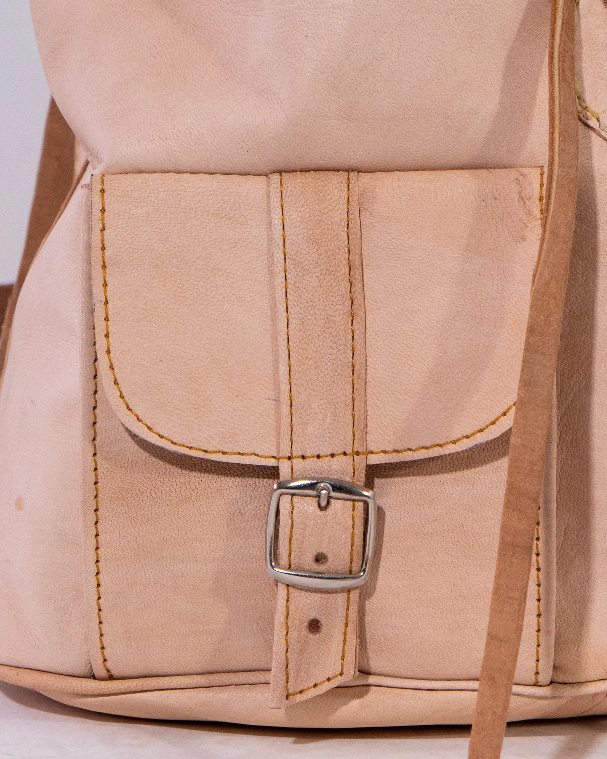 Natural Leather Backpack Bag