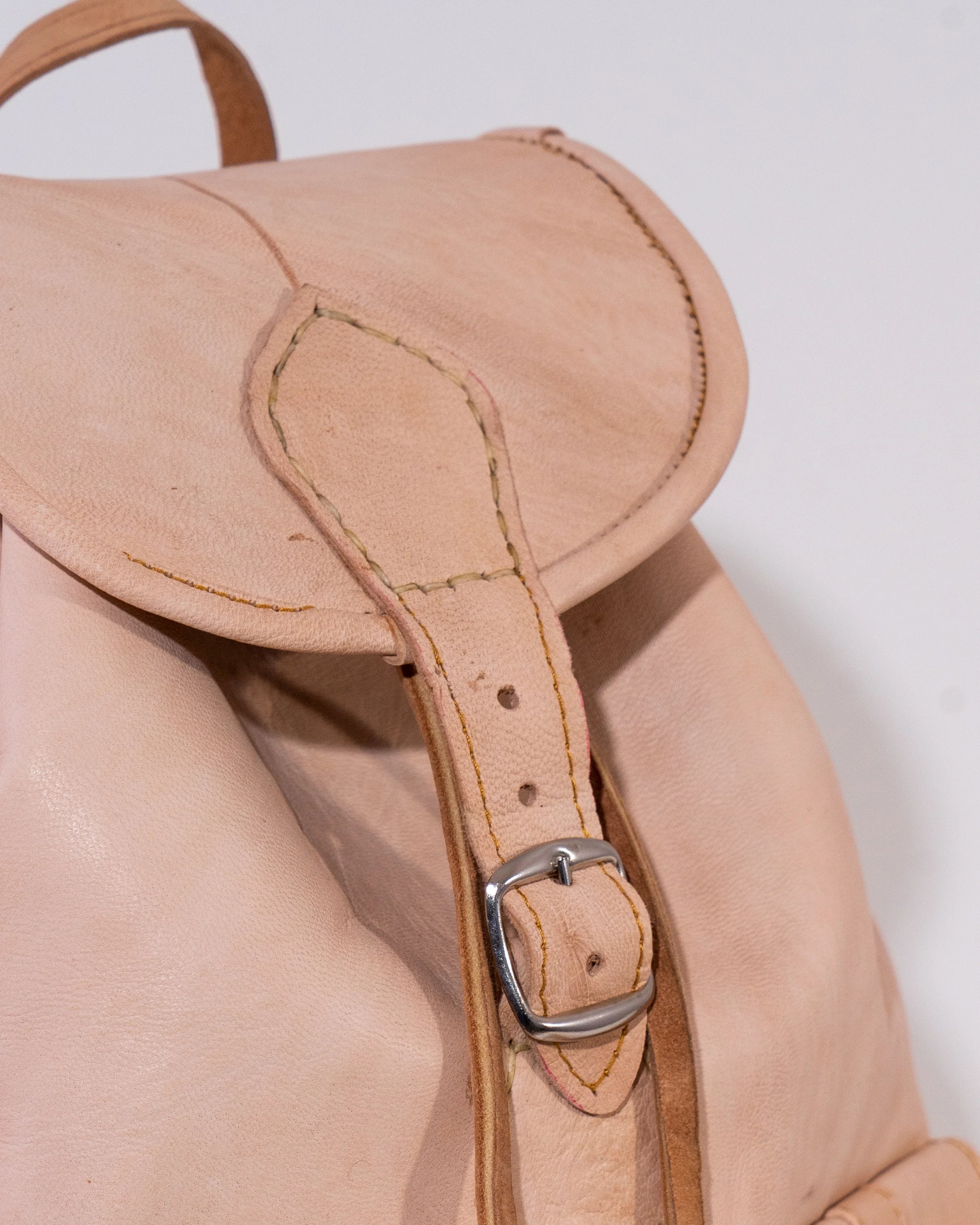 Natural Leather Backpack Bag