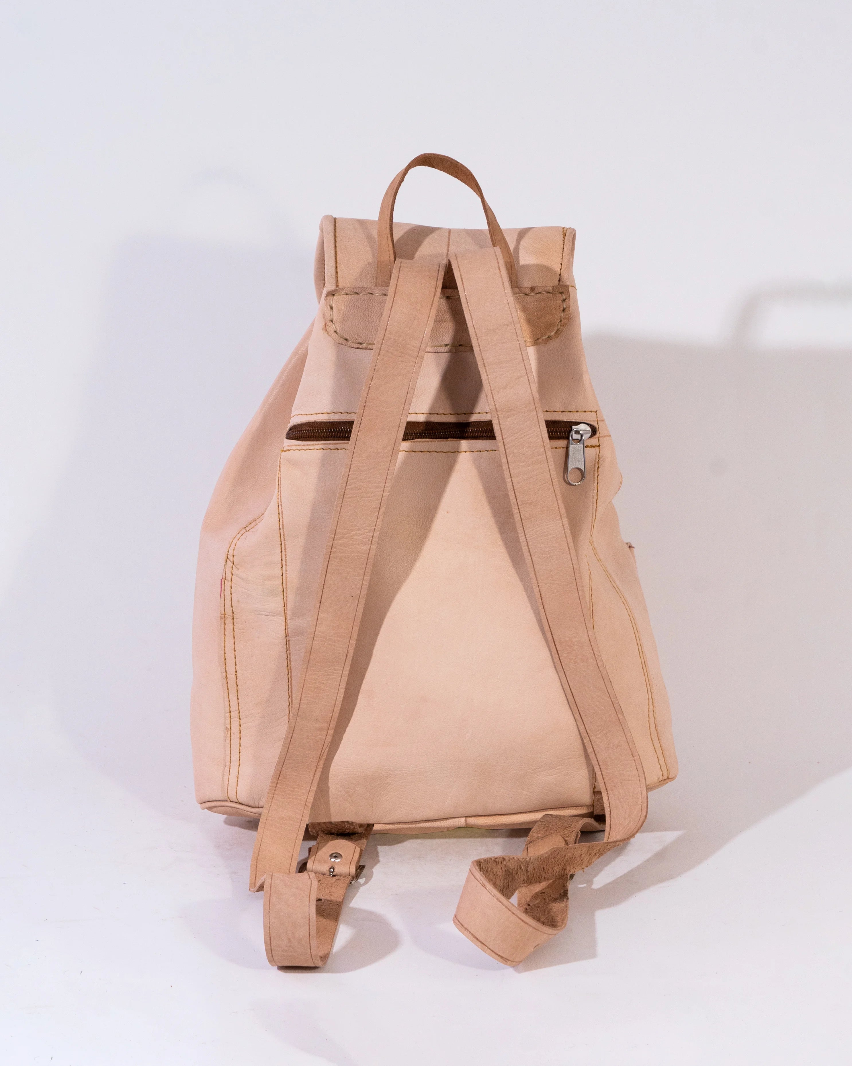 Natural Leather Backpack Bag